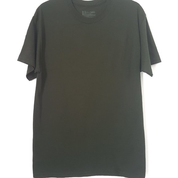 Hanes Men Green Tagless Short Sleeve T-Shirt, M - Picture 1 of 4